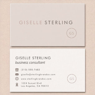 Consultant Blush Pink Beige Minimalist Luxury  Business Card