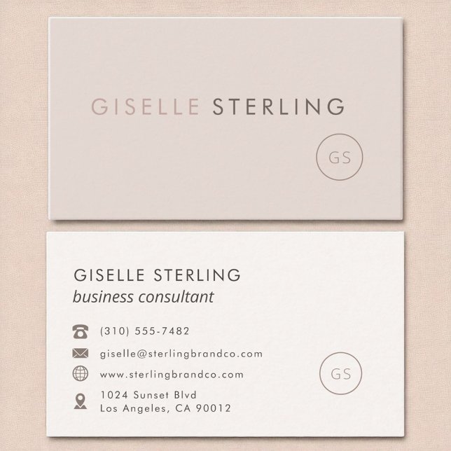 Consultant Blush Pink Beige Minimalist Luxury  Business Card (Creator Uploaded)