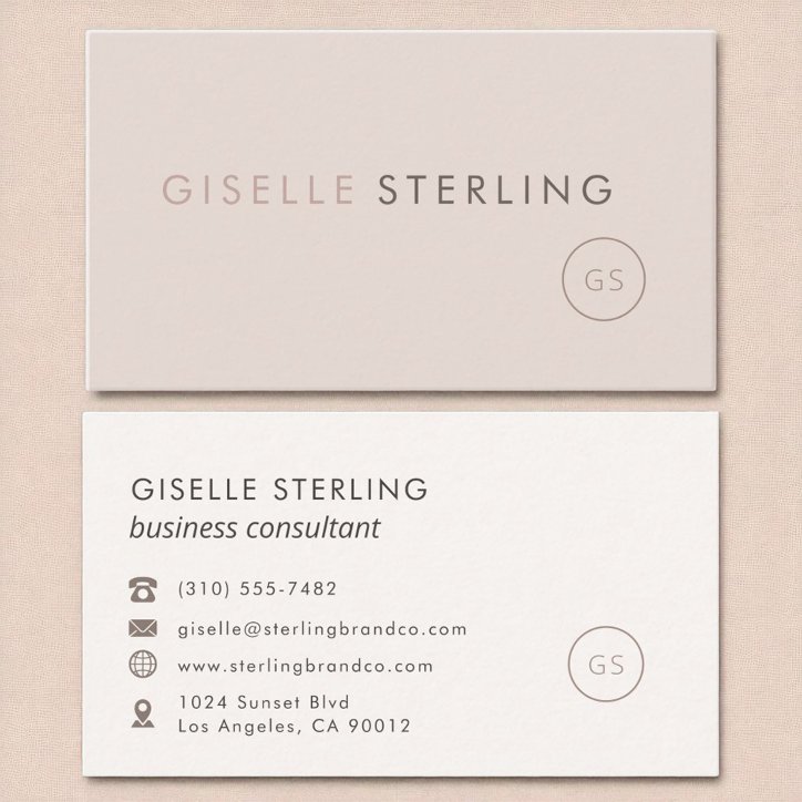 Consultant Blush Pink Beige Minimalist Luxury Business Card