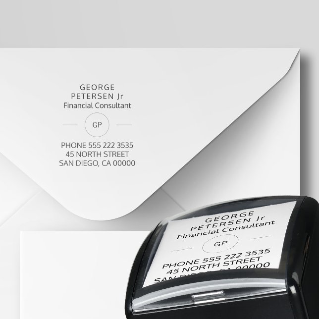 Consultant | business corporate monogrammed self-inking stamp (Creator Uploaded)