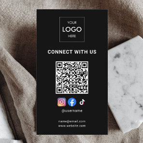 Consultant Logo Modern Black QR Code Business Card