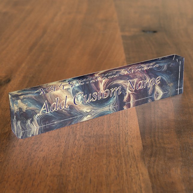 Consultant Modern Abstract Art Desk Name Plate (Side)