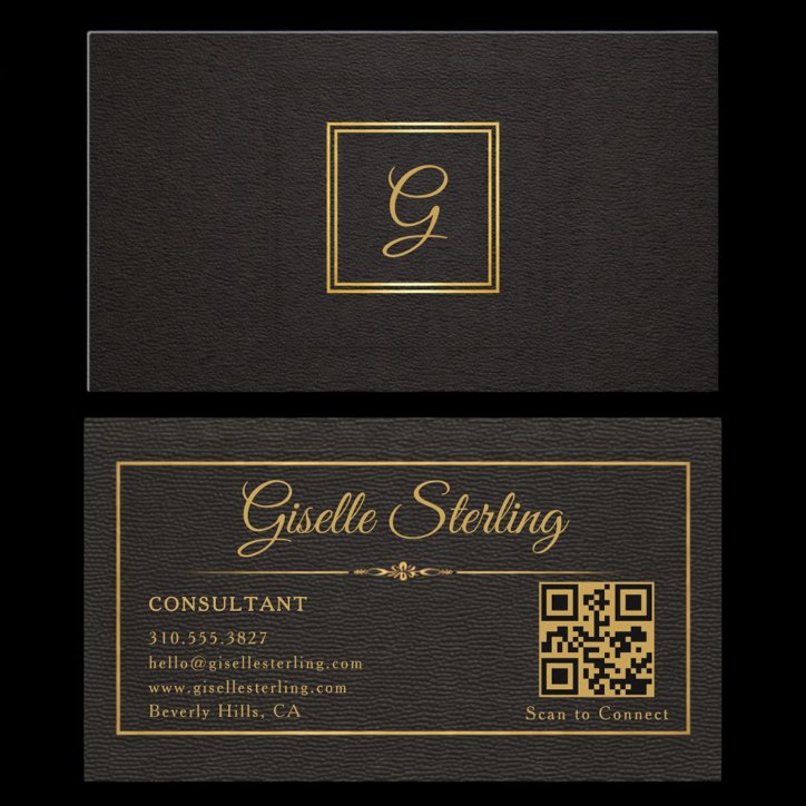Consultant Monogrammed QR Code Business Card