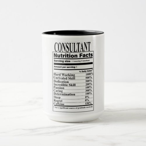 Consultant Nutrition Facts Mug