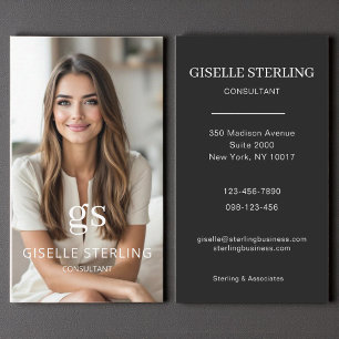 Consultant Photo Elegant Black Professional Business Card