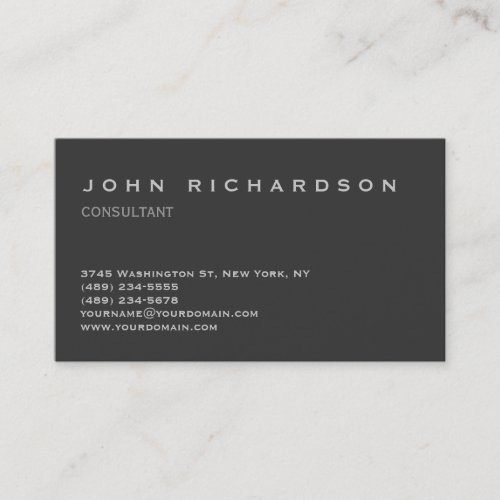Consultant Professional Elegant Grey Business Card