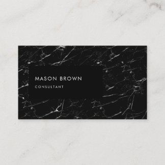 Consultant Profi Modern Black Marble Business Card