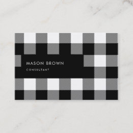 Consultant Profi Modern Geometric Buffalo Plaid Business Card