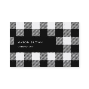 Consultant Profi Modern Geometric Buffalo Plaid Business Card