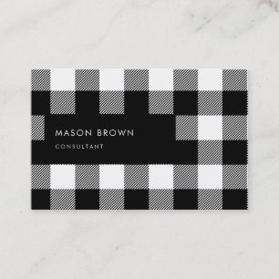 Consultant Profi Modern Geometric Buffalo Plaid Business Card