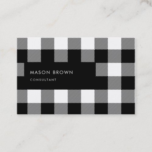 Consultant Profi Modern Geometric Buffalo Plaid Business Card