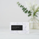 Consultant Profi Modern White Marble Business Card (Standing Front)