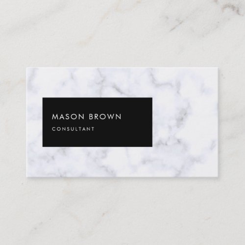 Consultant Profi Modern White Marble Business Card