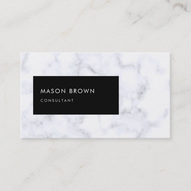 Consultant Profi Modern White Marble Business Card (Front)