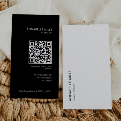 Consultant Vertical Minimalist Simple Qr Code Business Card