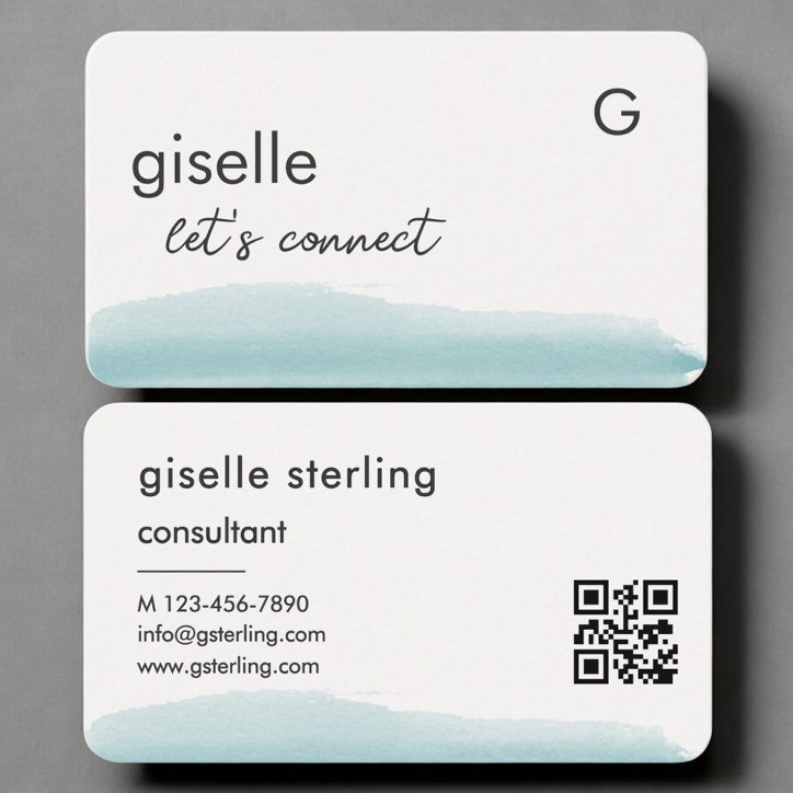Consultant Watercolor QR Code Business Card