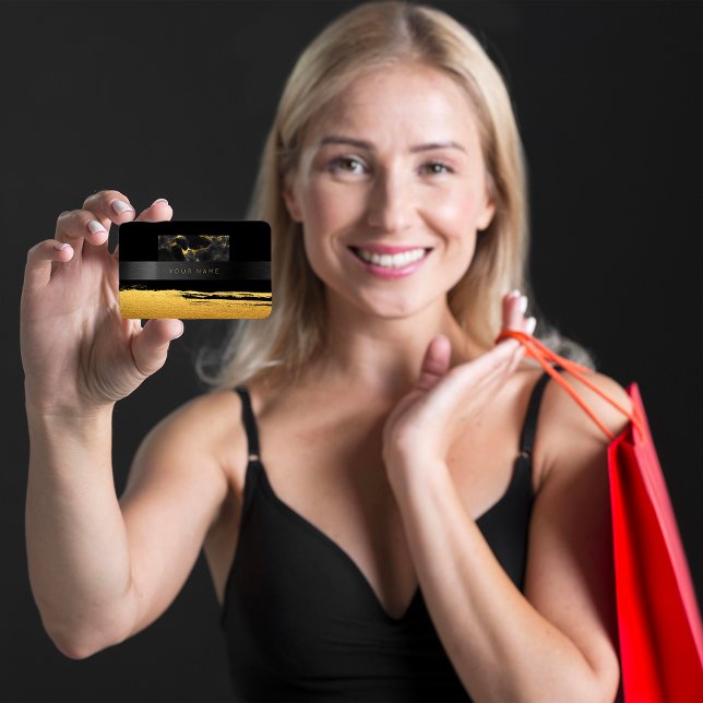 Consulting Black Gold Abstract Marble Vip Business Card (Consulting Black Gold Abstract Marble Vip Business Card)