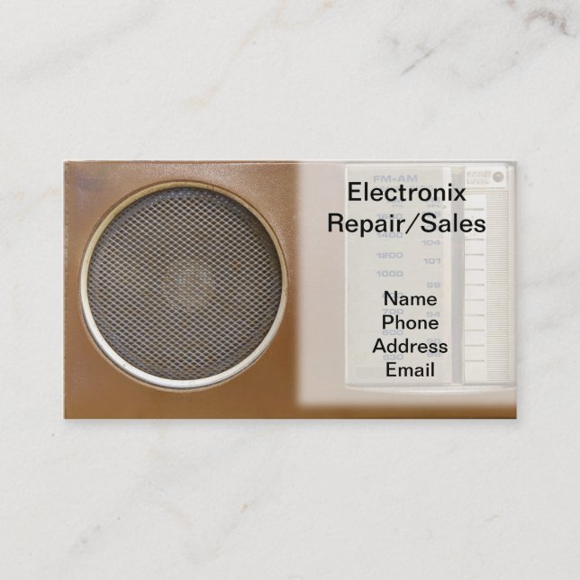 Consumer Electronics Sale and Repair Service Business Card (Front)