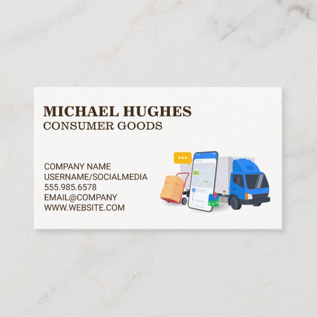 Consumer Truck Deliveries | Driver Business Card (Front)