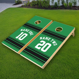 Contact Me 4 Custom Colors Jersey green black Cornhole Set