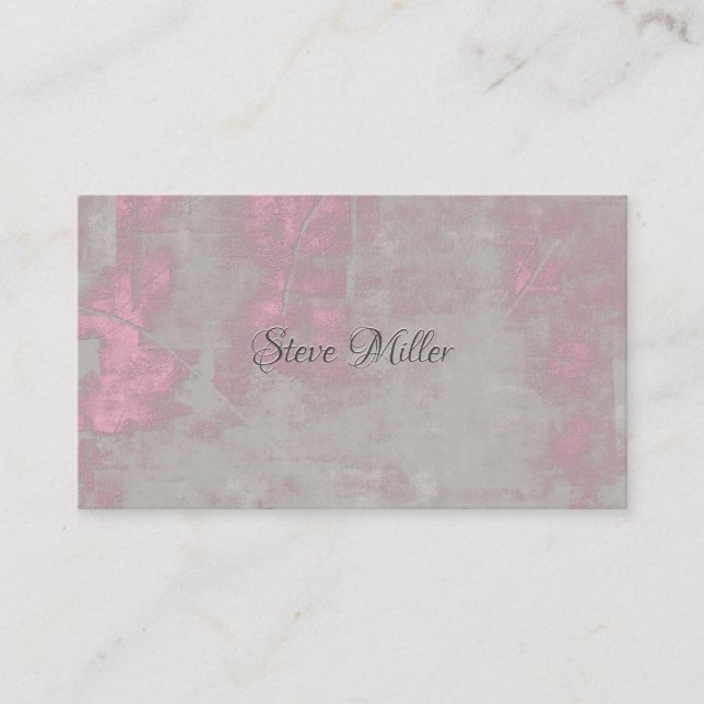 Contact Me artistic stylish pink gray Nr42 Business Card (Front)