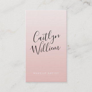 CONTACT modern chic pretty ombre blush pink black Business Card