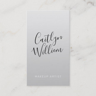 CONTACT modern chic pretty ombre pale gray black Business Card