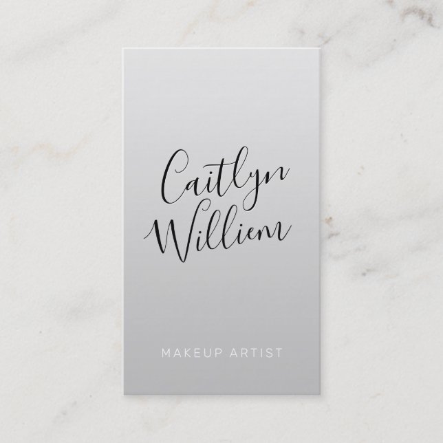CONTACT modern chic pretty ombre pale gray black Business Card (Front)