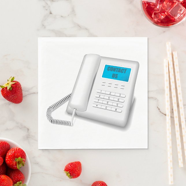 Contact Us Telephone Customer Support Phone Napkins (Creator Uploaded)