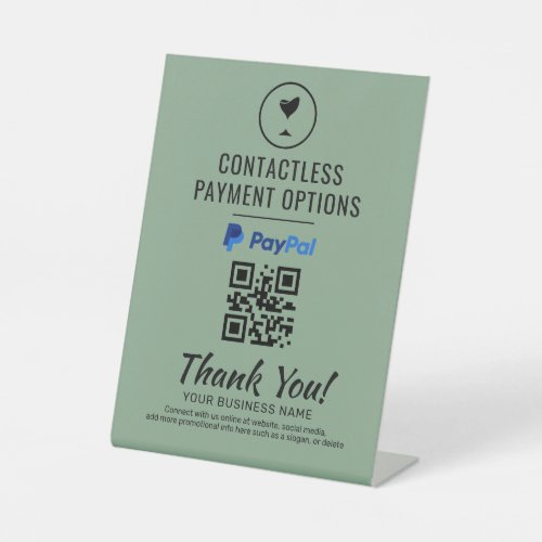 Contactless Pay QR Code Sign | PayPal | Bar