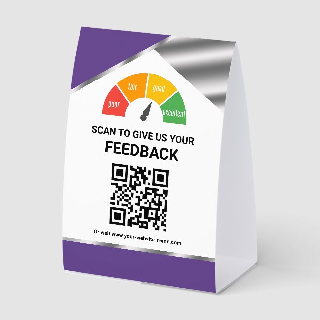 Contactless QR Code Customer Feedback Paper Table Tent (Front)