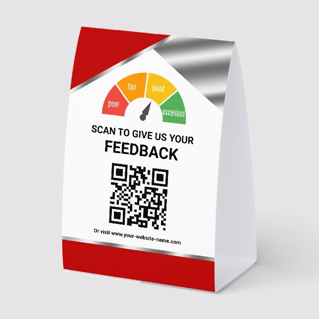 Contactless QR Code Customer Feedback Paper Table Tent (Front)