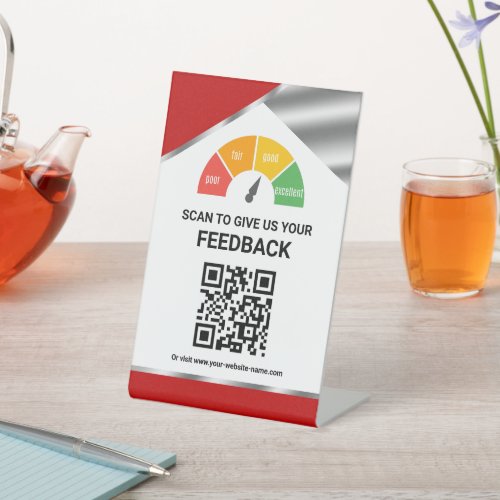 Contactless QR Code Customer Feedback Table Sign
