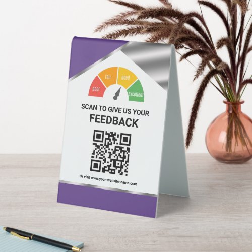 Contactless QR Code Customer Feedback Table Tent Sign