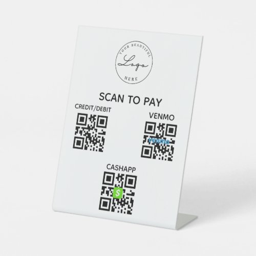 Contactless QR Code Scan to Pay Pedestal Sign
