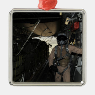 Container Delivery System bundles exit a C-17 Metal Ornament