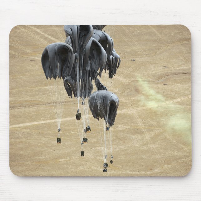 Container delivery system bundles parachute mouse pad (Front)