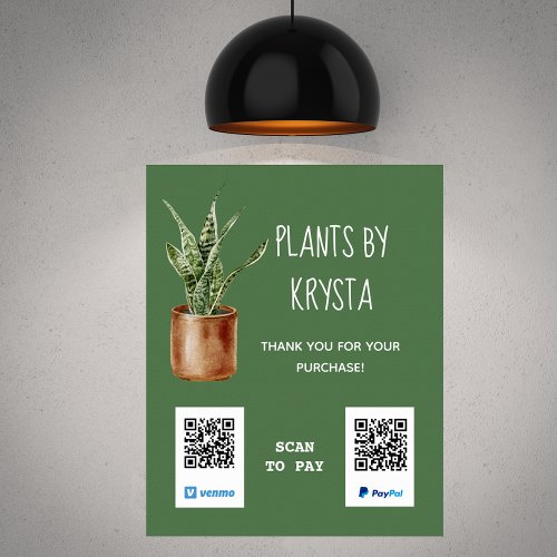 Container Plant Customizable QR Code Payment  Poster