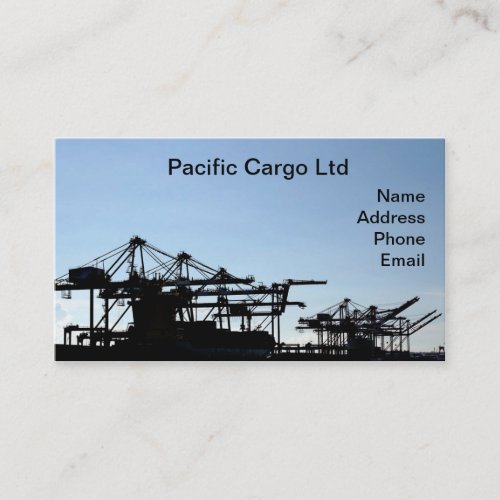 Container Shipping Cranes in Industrial Port Business Card