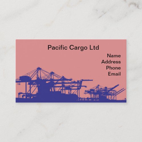 Container Shipping Cranes in Industrial Port Business Card