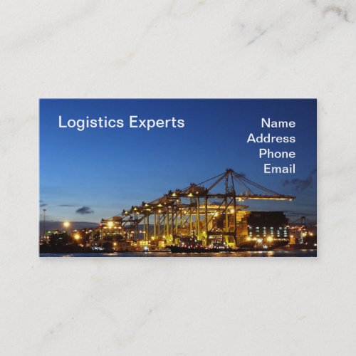 Container Terminal Loading Dock at Night Business Card