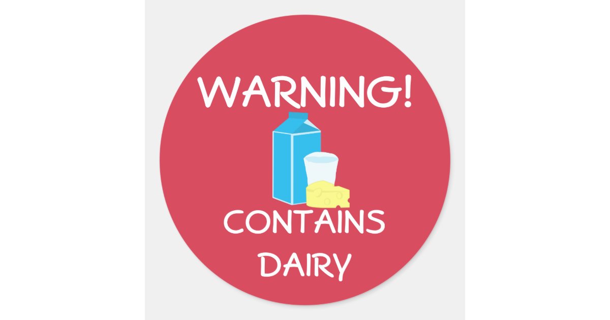 Contains Dairy Food Allergy Alert Labels Zazzle