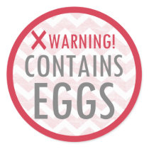 Contains Eggs Allergen Warning Red Classic Round Sticker