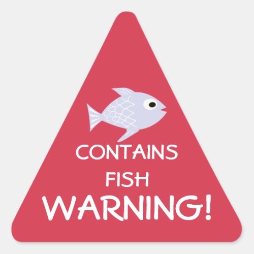 Contains Fish Allergy Alert Stickers