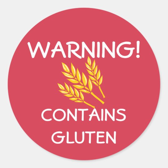 Contains Gluten Food Allergy Alert Red Classic Round Sticker