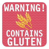 Contains Gluten Food Allergy Alert Stickers