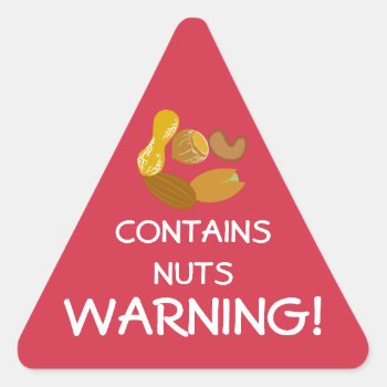 Contains Nuts Food Allergy Alert Stickers by LilAllergyAdvocates at Zazzle