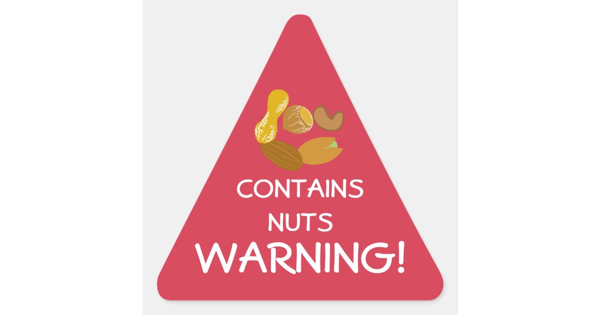 Contains Nuts Food Allergy Alert Stickers