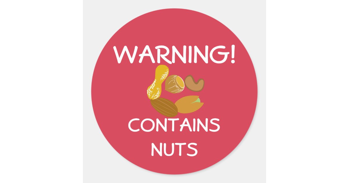 Contains Nuts Food Allergy Alert Stickers Zazzle