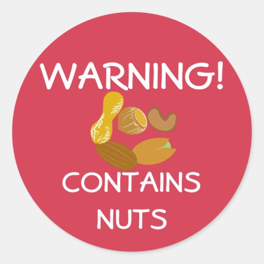Contains Nuts Food Allergy Alert Stickers